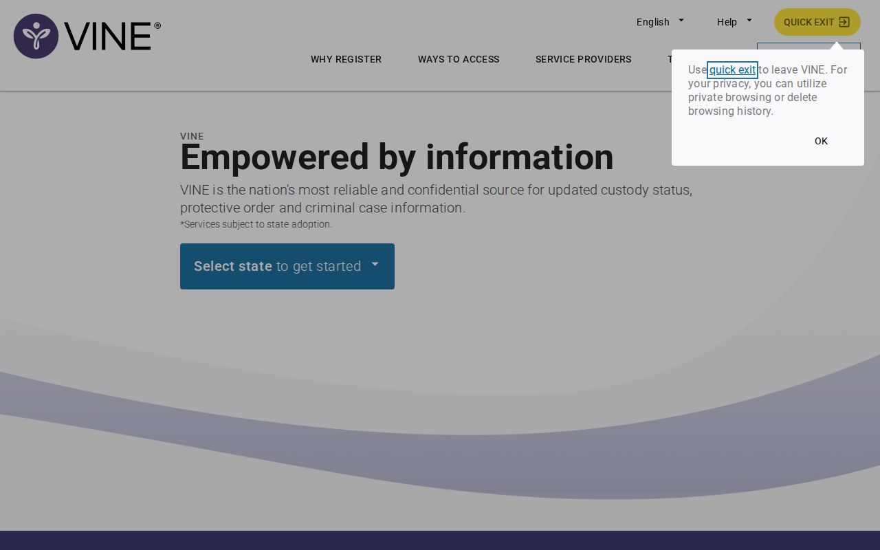 Cooper County arrest history through the VINELink custody notification service
