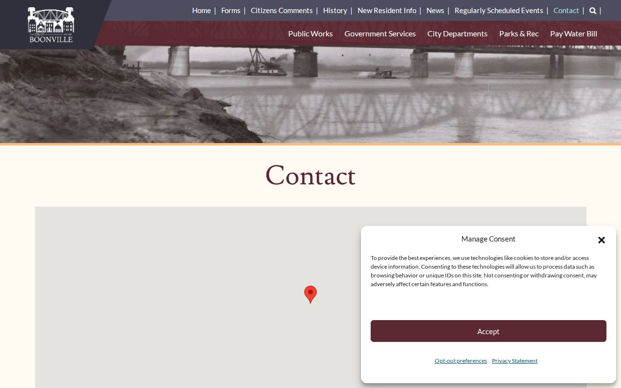Boonville criminal records contacts at City Hall and police offices
